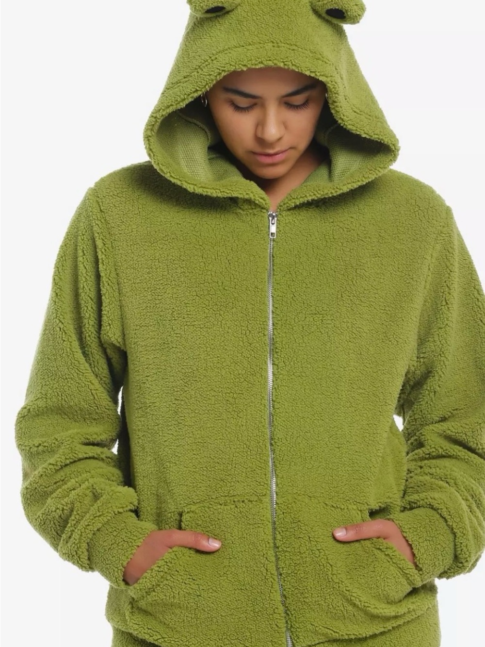 Hot Topic Thorn & Fable Frog Sherpa Hoodie